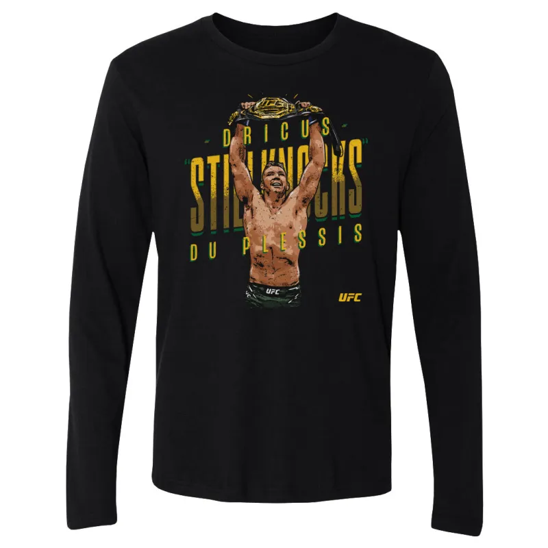 Men's 500 Level  Black Dricus Du Plessis "Stillknocks" Long Sleeve T-Shirt sold by UFC