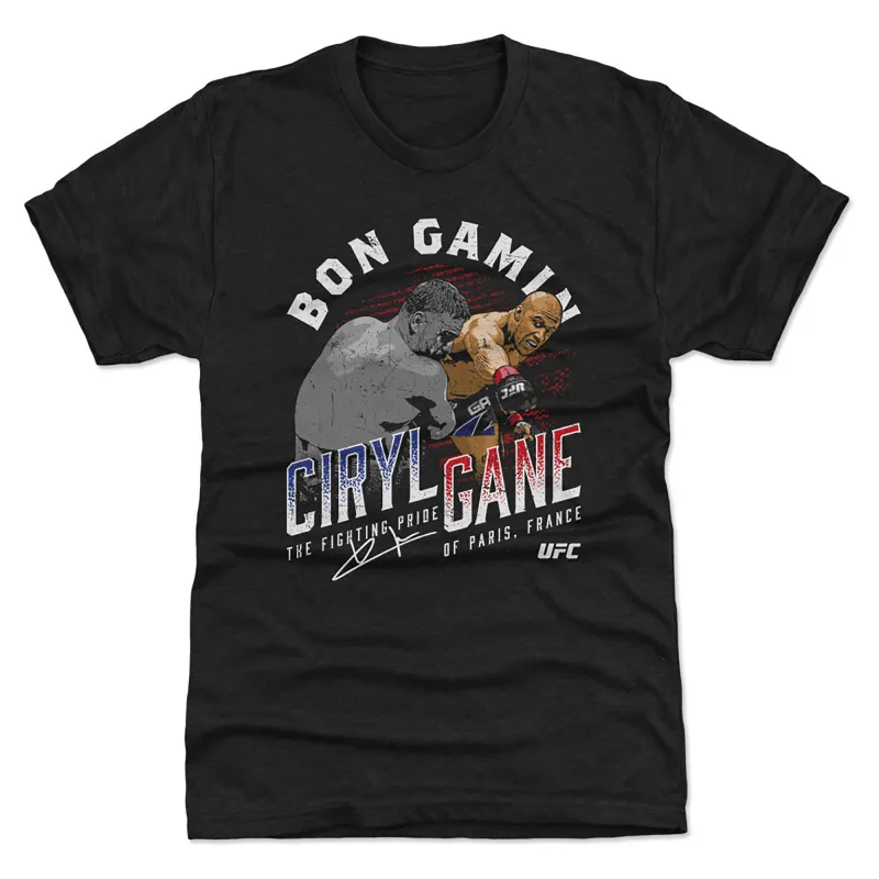 Men's 500 Level Heather Black Ciryl Gane Bon Gamin Premium Tri-Blend T-Shirt made by 500 Level