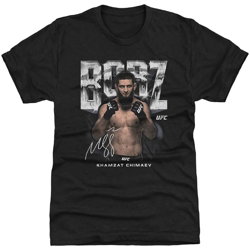 Men's 500 Level  Heather Black Khamzat Chimaev "Borz" Premium Tri-Blend T-Shirt sold by UFC