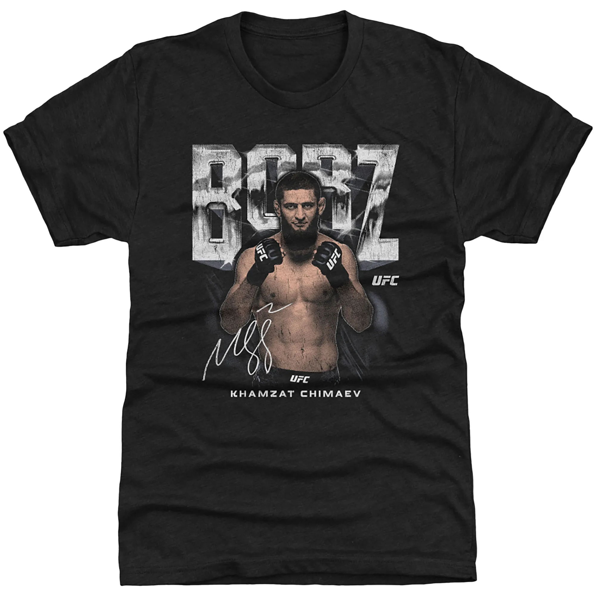 Men's 500 Level Heather Black Khamzat Chimaev "Borz" Premium Tri-Blend T-Shirt sold by UFC