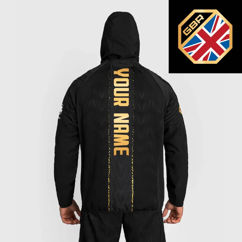 Men's UFC Zenith by Venum Black/Gold Authentic Fight Night Great Britain Personalized Champion Full-Zip Walkout Hoodie sold by UFC