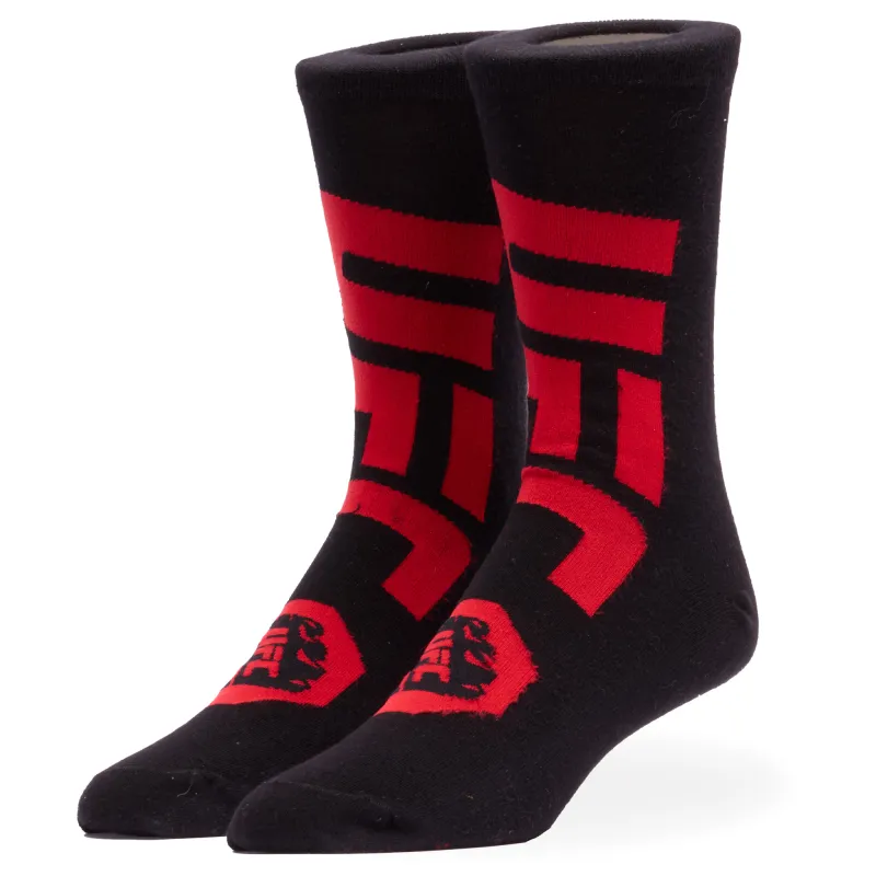 Odd Sox UFC Logo & Fist Straight Crew Socks sold by UFC