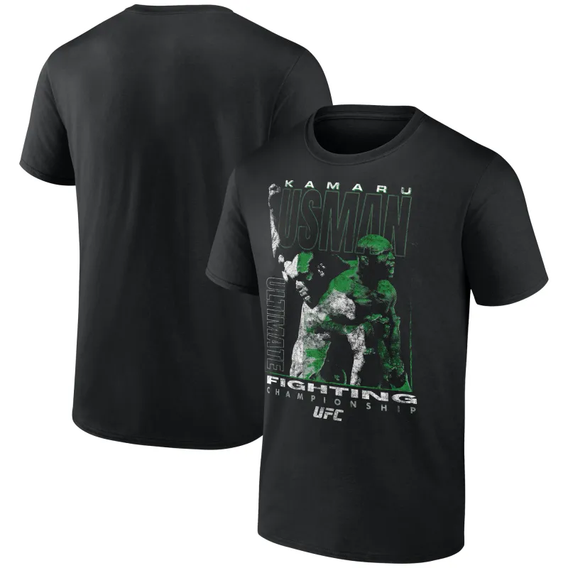Men's Black Kamaru Usman Fighter Graphic T-Shirt sold by UFC