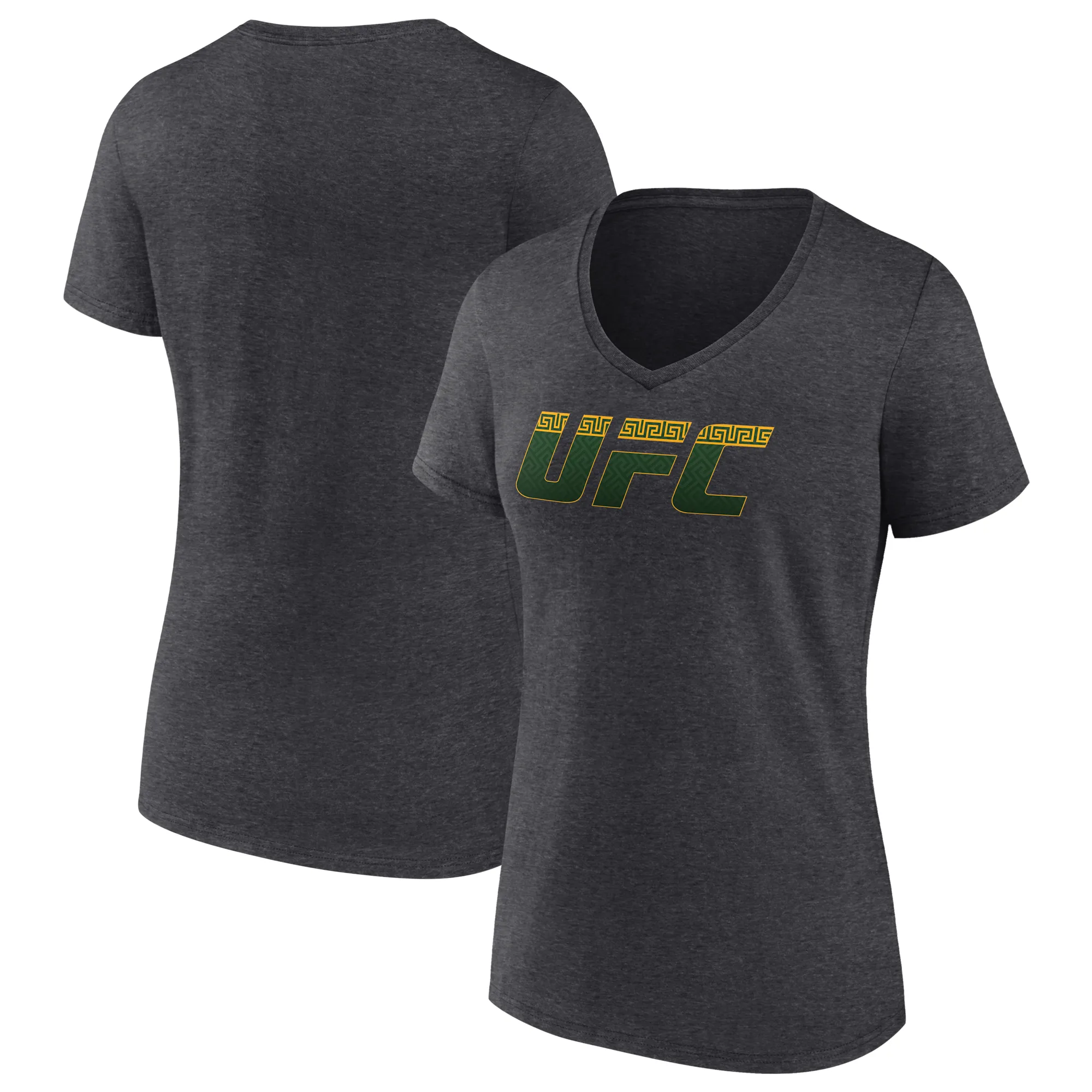 Women's Charcoal Alexander Volkanovski Unrivaled UFC Logo V-Neck T-Shirt sold by UFC
