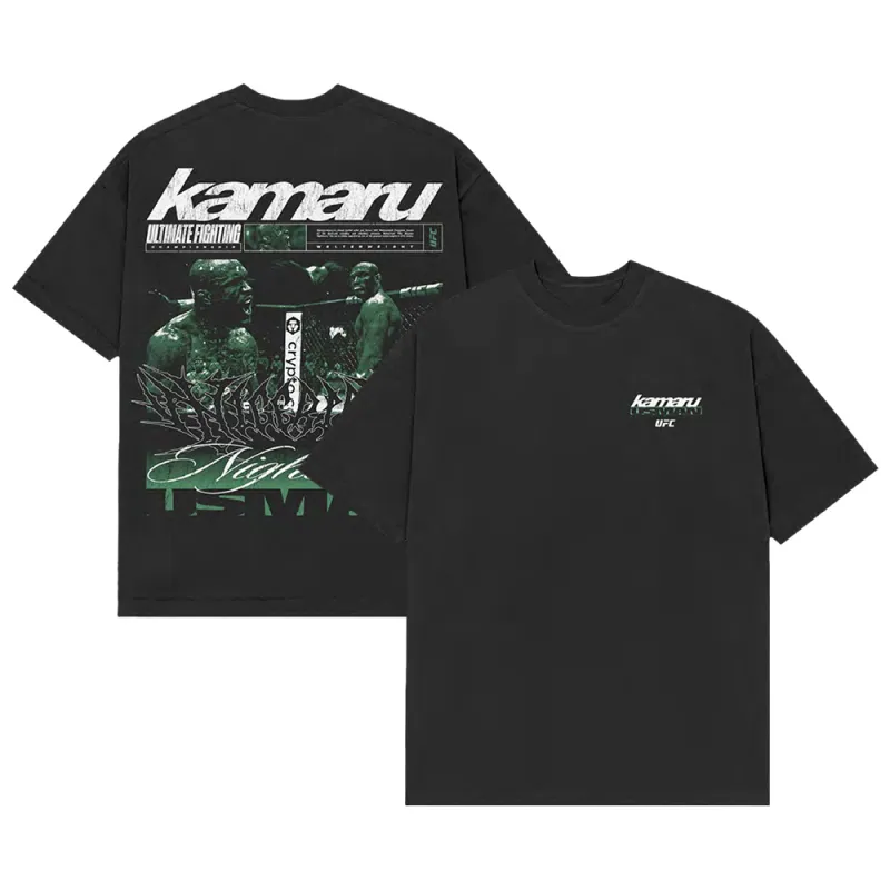Men's UFC Black Kamaru Usman Staredown T-Shirt made by UFC