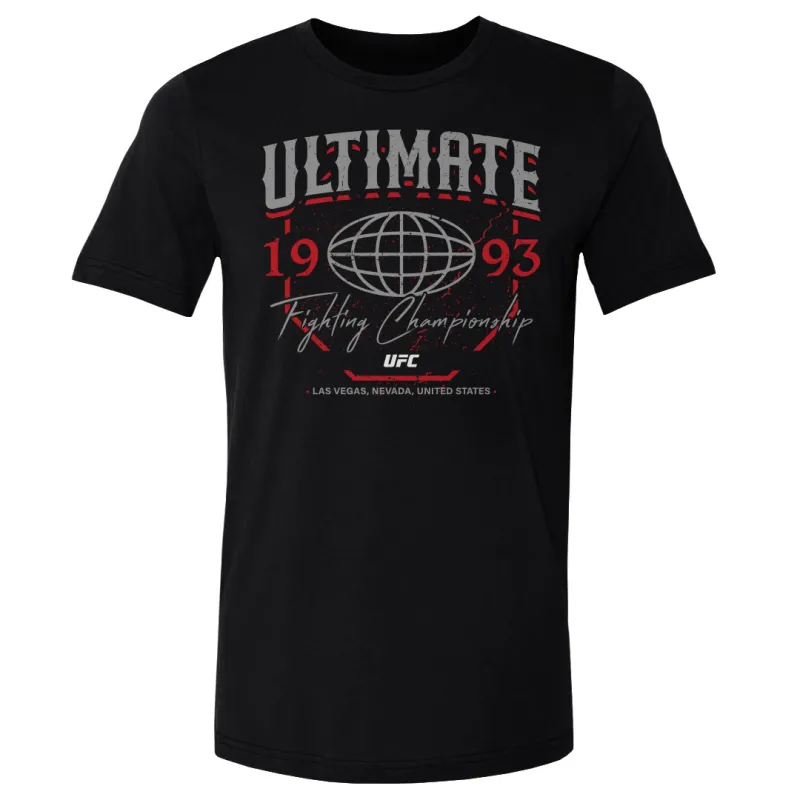 Men's 500 Level Black UFC Globe Script T-Shirt sold by UFC