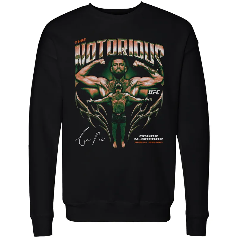 Men's 500 Level  Black Conor McGregor "Notorious" Grunge Pullover Sweatshirt sold by UFC