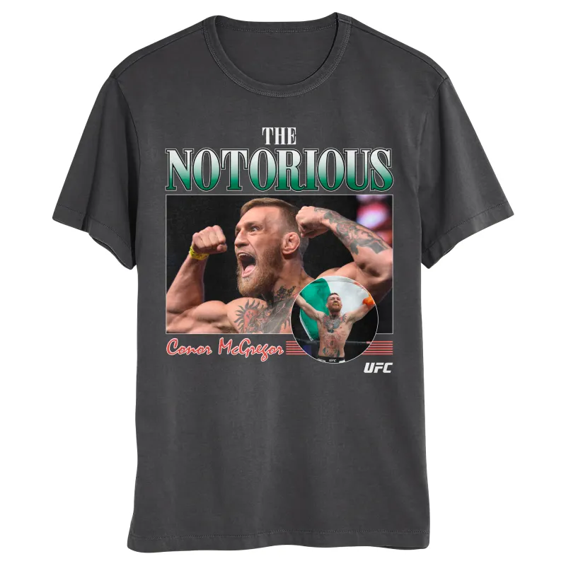 Men's Charcoal Conor McGregor Notorious T-Shirt sold by UFC