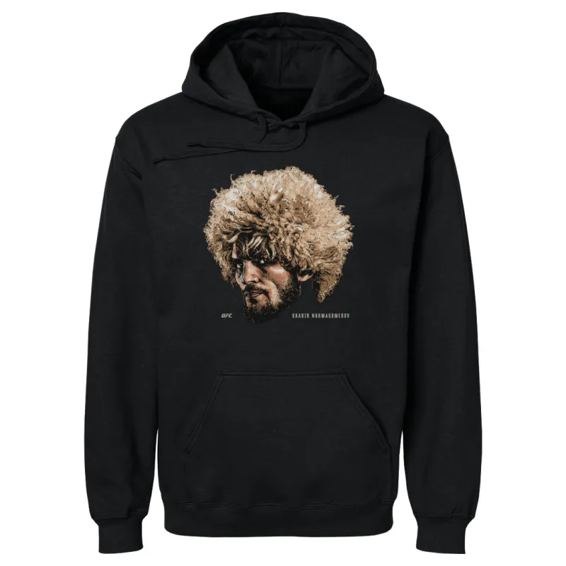 Men's 500 Level Black Khabib Nurmagomedov Portrait Pullover Hoodie sold by UFC