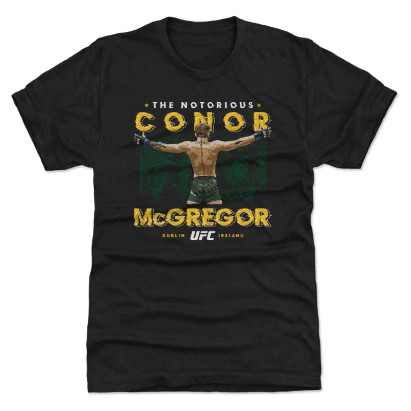 Men's 500 Level Heather Black Conor McGregor Offset Premium Tri-Blend T-Shirt sold by UFC