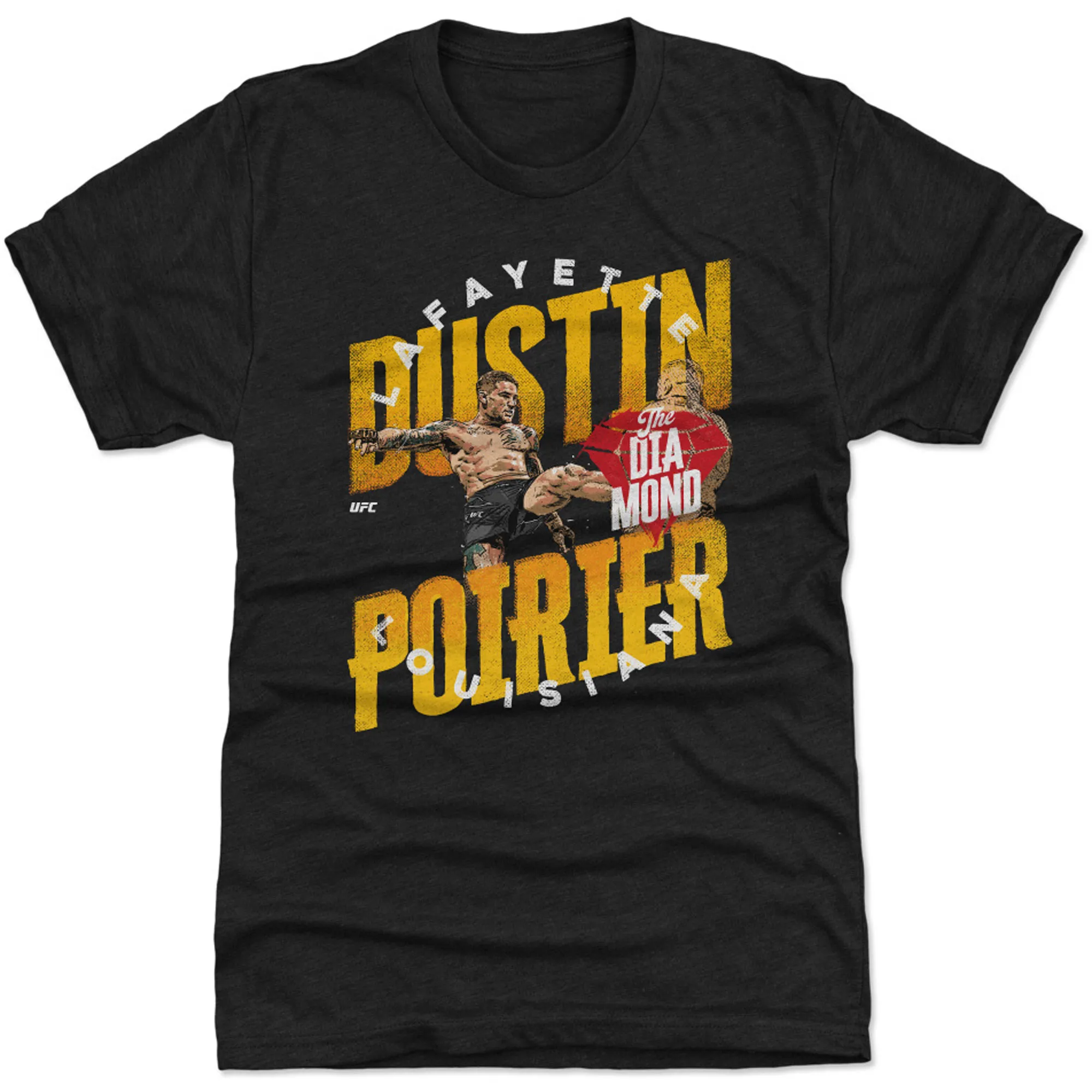 Men's 500 Level Heather Black Dustin Poirier Lafayette Louisiana Premium T-Shirt sold by UFC
