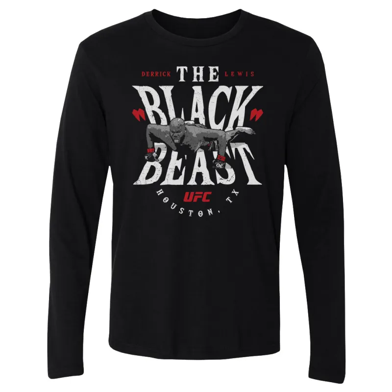 Men's  Black Derrick Lewis "The Black Beast" Long Sleeve T-Shirt sold by UFC