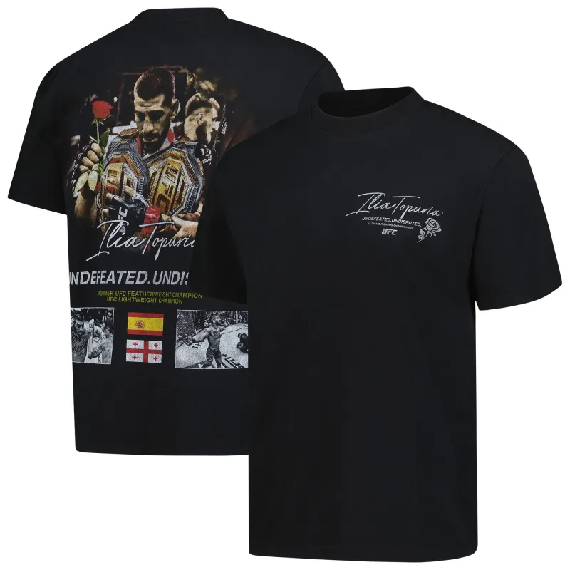Men's Black Ilia Topuria Tea And Roses Boxy T-Shirt sold by UFC