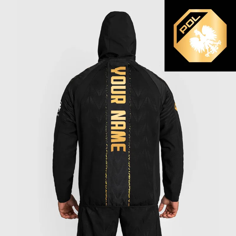Men's UFC Zenith by Venum Black/Gold Authentic Fight Night Poland Personalized Champion Full-Zip Walkout Hoodie sold by UFC
