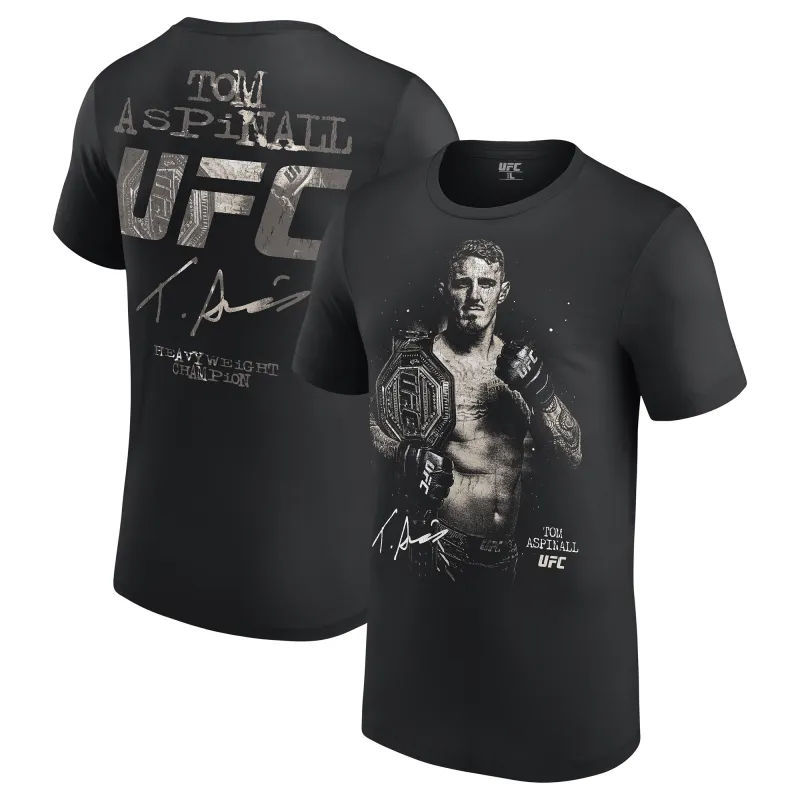 Men's UFC Black Tom Aspinall Heavyweight Champ T-Shirt sold by UFC