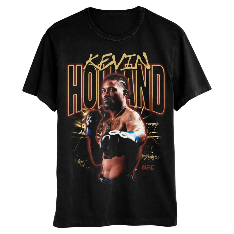 Men's Black Kevin Holland T-Shirt made by UFC
