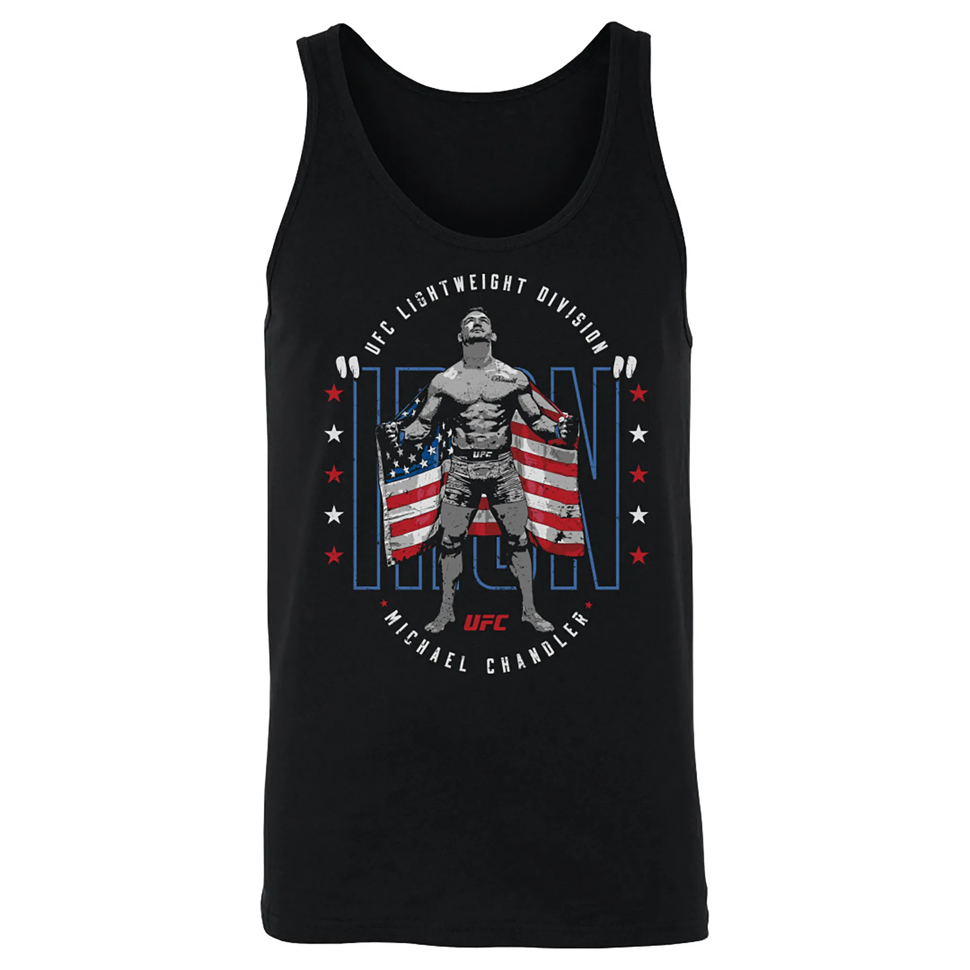 Men's 500 Level Black Michael Chandler American Flag Tank Top sold by UFC
