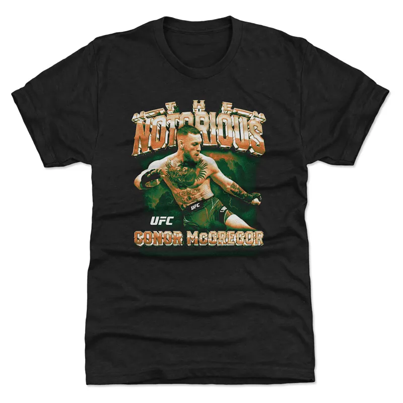 Men's 500 Level Heather Black Conor McGregor "The Notorious" Graphic Premium Tri-Blend T-Shirt sold by UFC