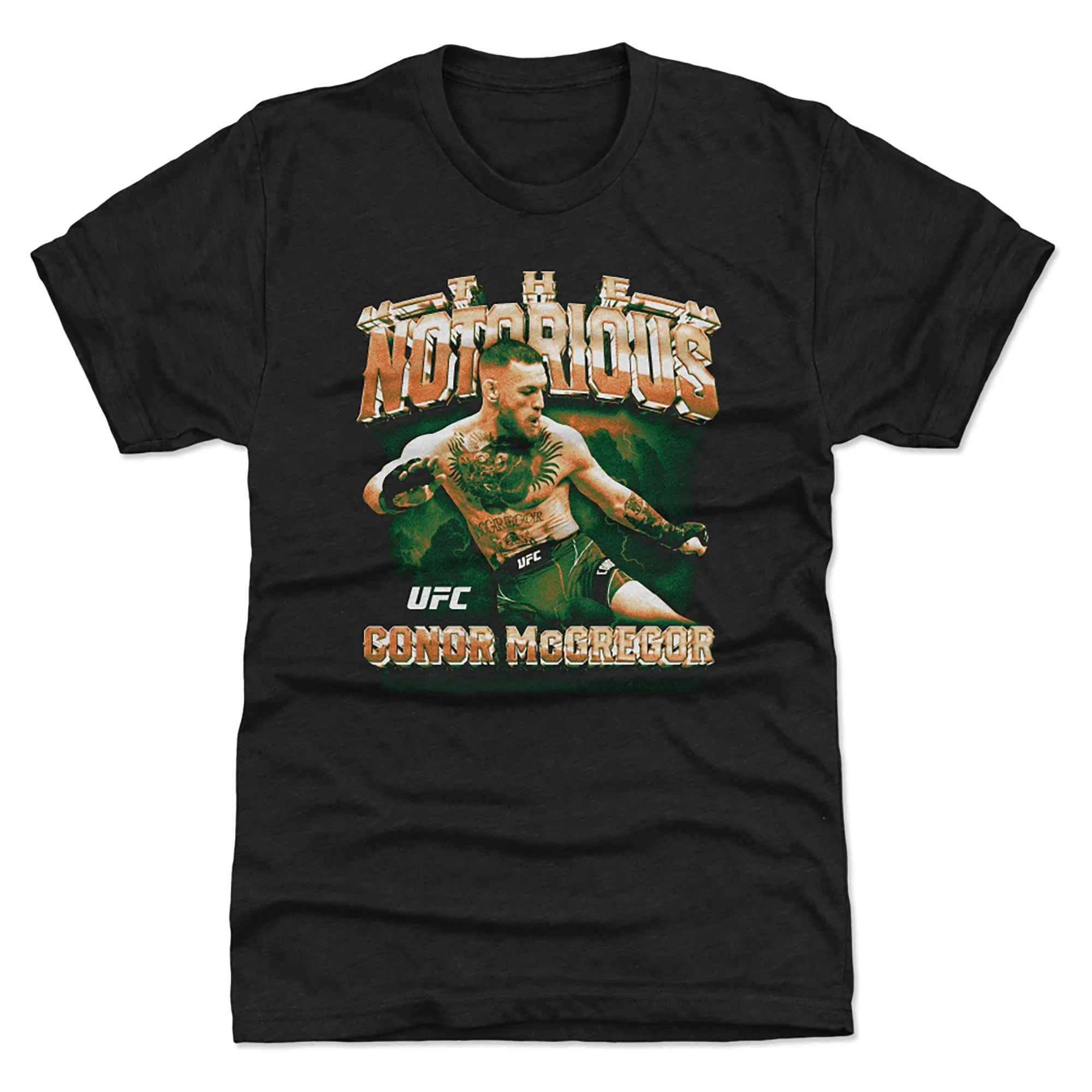 Men's 500 Level Heather Black Conor McGregor "The Notorious" Graphic Premium Tri-Blend T-Shirt sold by UFC