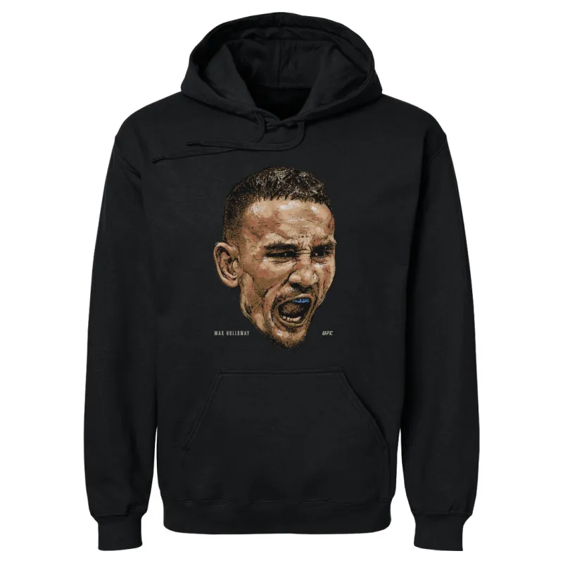 Men's 500 Level Black Max Holloway Portrait Pullover Hoodie sold by UFC