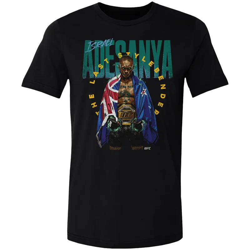 Men's 500 Level  Black Israel Adesanya "Stylebender" Flame T-Shirt sold by UFC