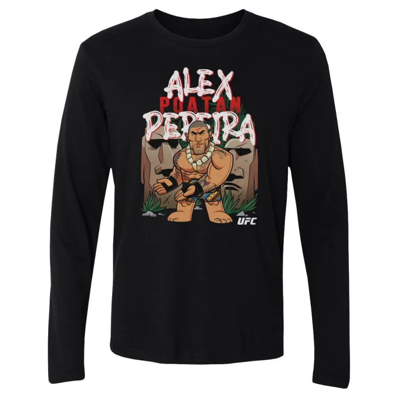 Men's 500 Level Black Alex Pereira Big Shots Easter Island Long Sleeve T-Shirt sold by UFC