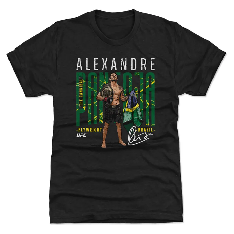 Men's 500 Level  Heather Black Alexandre Pantoja Brazil Premium Tri-Blend T-Shirt sold by UFC