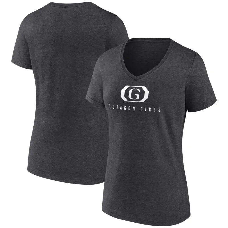 Women's Charcoal UFC Octagon Girls V-Neck T-Shirt sold by UFC