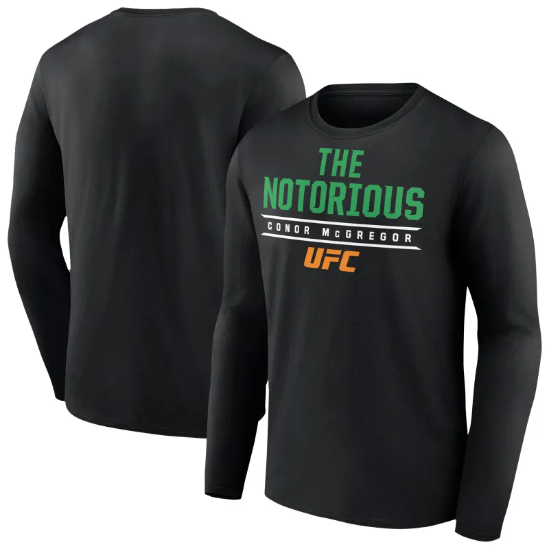 Men's Black Conor McGregor The Notorious Long Sleeve T-Shirt sold by UFC
