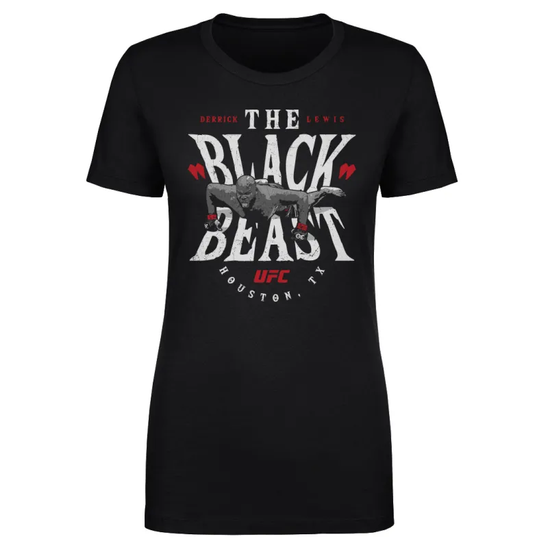 Women's  Black Derrick Lewis "The Black Beast" Scoop Neck T-Shirt sold by UFC