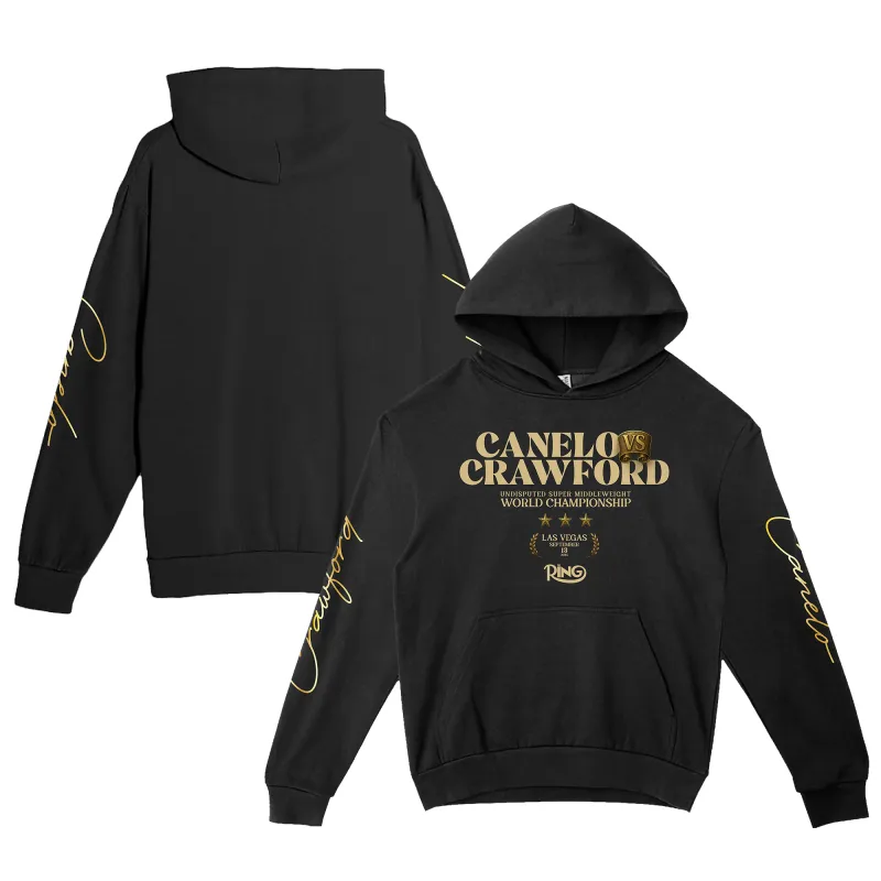 Canelo vs. Crawford Men's Black Championship Gold Hoodie sold by UFC