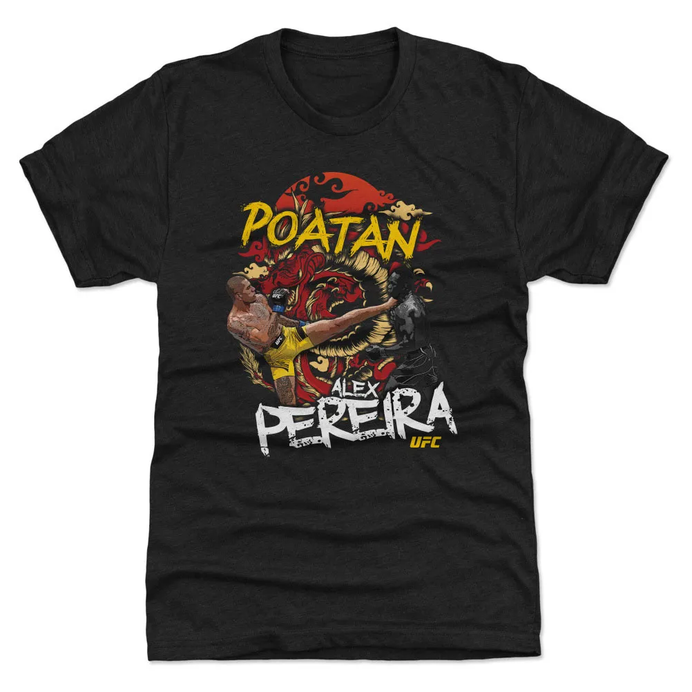 Men's 500 Level Heather Black Alex Pereira "Poatan" Premium Tri-Blend T-Shirt sold by UFC