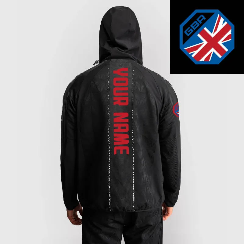 Men's UFC Zenith by Venum Black Authentic Fight Night Great Britain Personalized Full-Zip Walkout Hoodie sold by UFC
