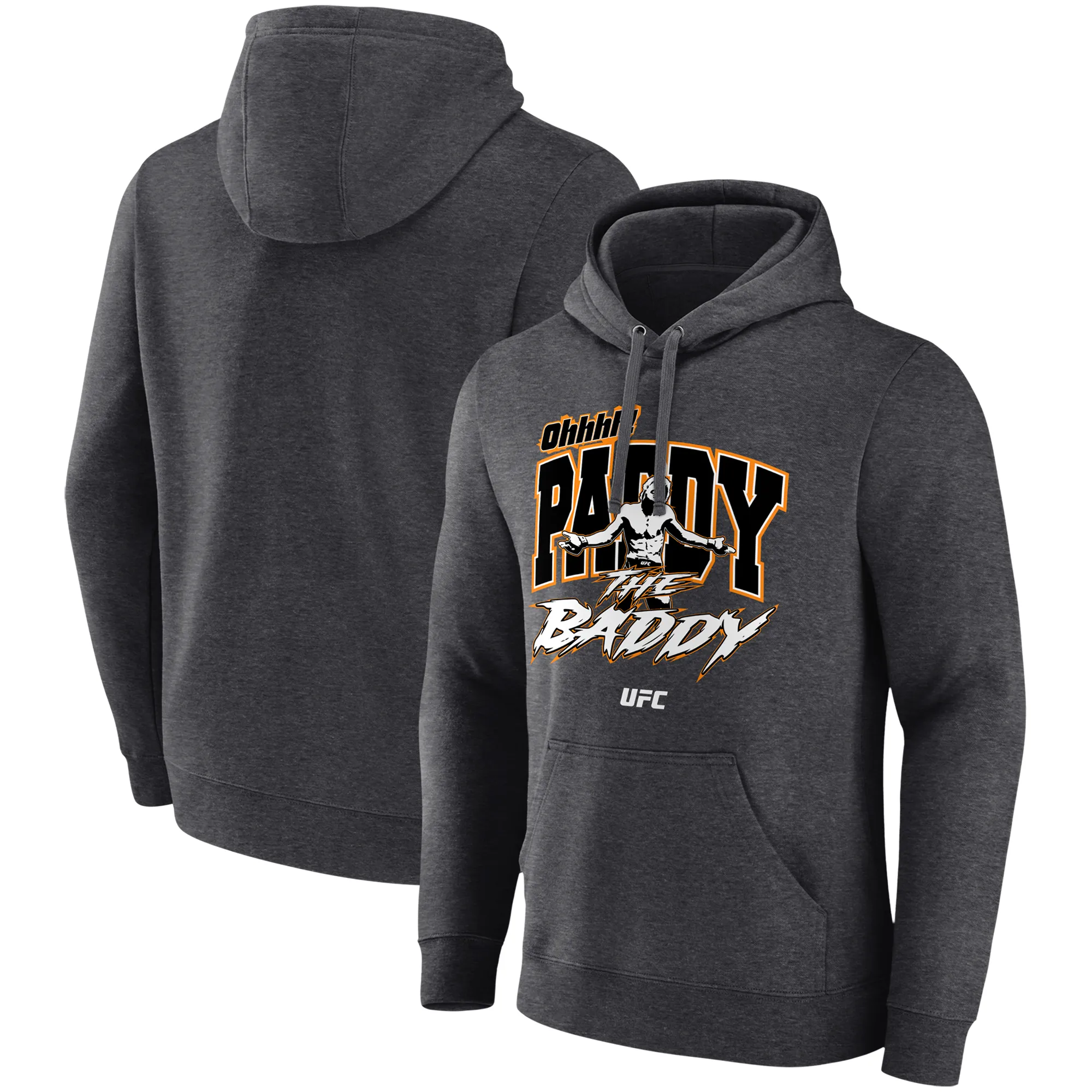 Men's Charcoal Paddy Pimblett Oh, Paddy The Baddy Fighter Pullover Hoodie sold by UFC