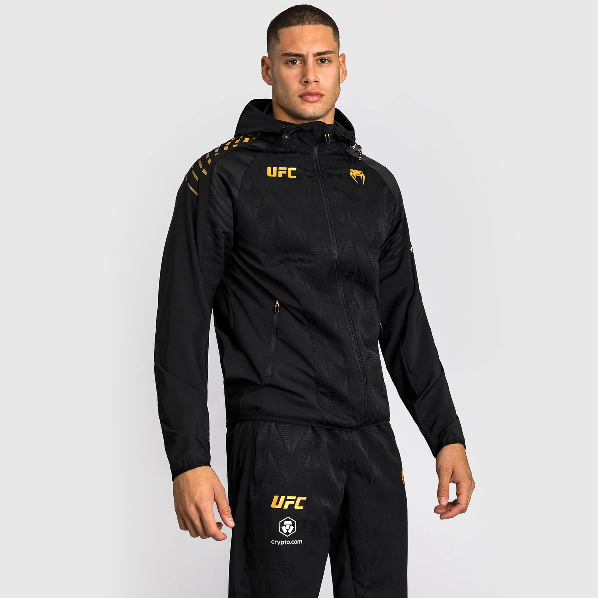 Men's UFC Zenith by Venum Black/Gold Authentic Fight Night Champion Full-Zip Walkout Hoodie sold by UFC