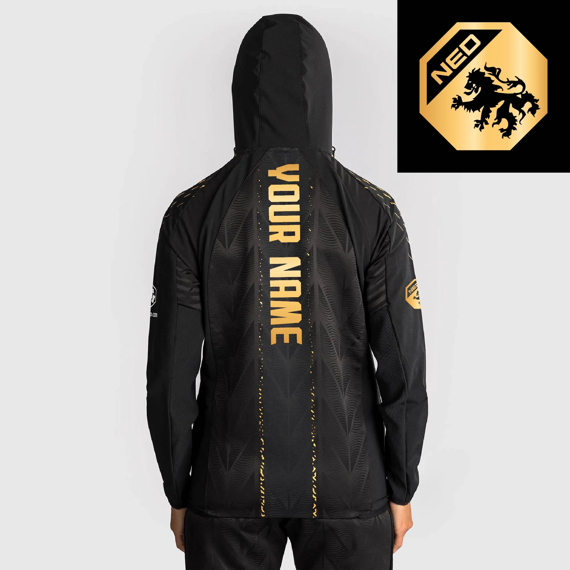 Women's UFC Zenith by Venum Black/Gold Authentic Fight Night Netherlands Personalized Champion Full-Zip Walkout Hoodie sold by UFC