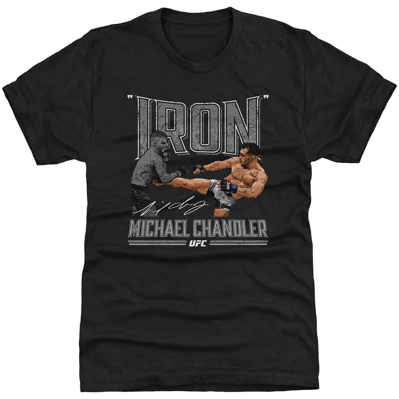 Men's 500 Level  Heather Black Michael Chandler "Iron" Premium Tri-Blend T-Shirt sold by UFC