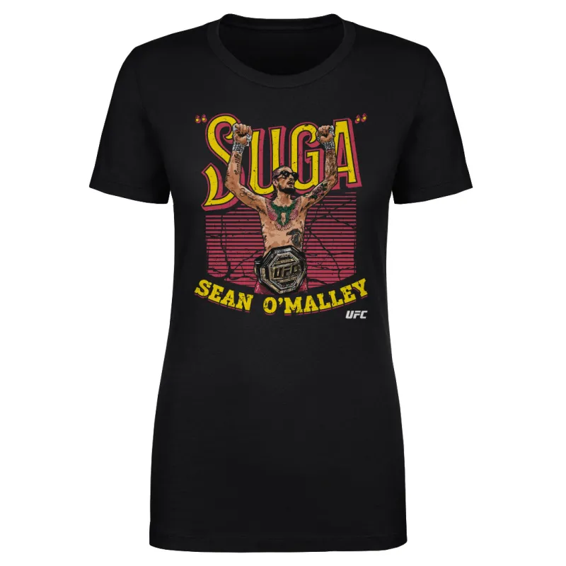 Women's  Black Sean O'Malley World Champion Scoop Neck T-Shirt sold by UFC