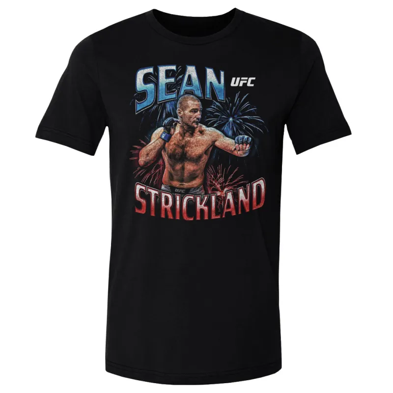 Men's 500 Level Black Sean Strickland Fireworks T-Shirt made by 500 Level
