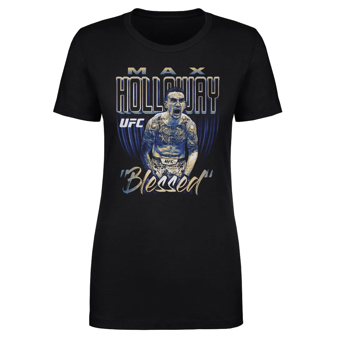 Women's 500 Level Black Max Holloway Bitmap T-Shirt sold by UFC