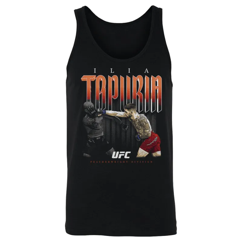 Men's 500 Level Black Ilia Topuria Retro Bitmap Tank Top sold by UFC