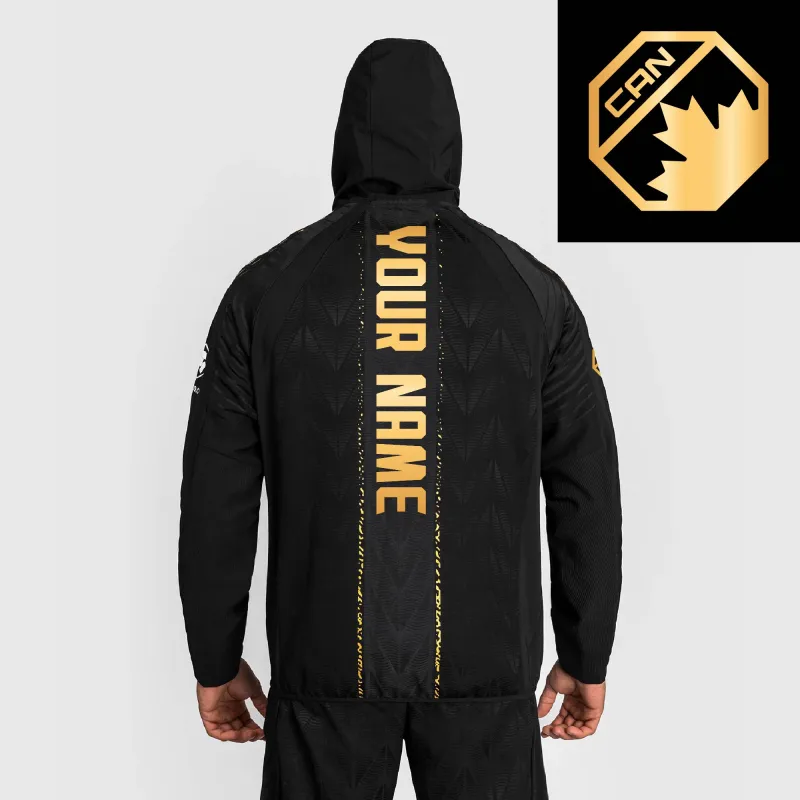 Men's UFC Zenith by Venum Black/Gold Authentic Fight Night Canada Personalized Champion Full-Zip Walkout Hoodie made by UFC