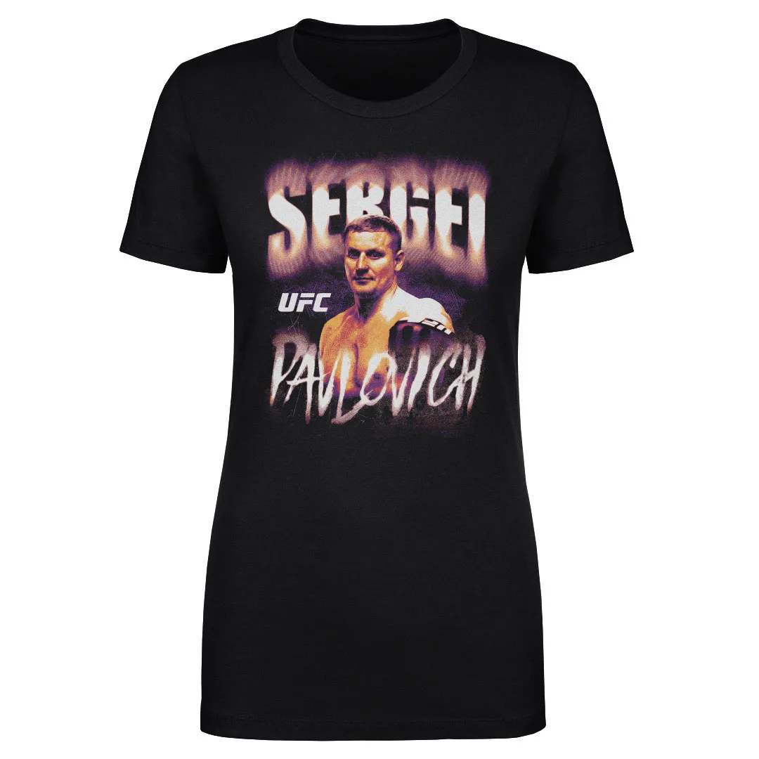 Women's 500 Level Black Sergei Pavlovich T-Shirt sold by UFC