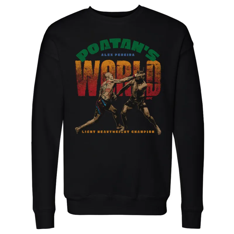 Men's 500 Level Black Alex Pereira Poatan's World Pullover Sweatshirt sold by UFC