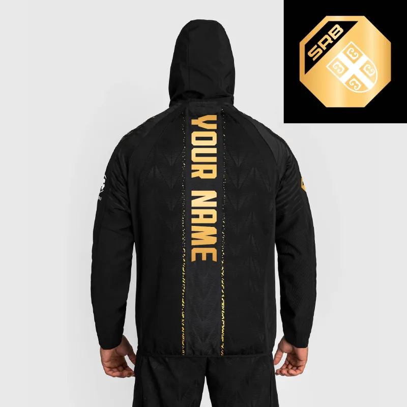 Men's UFC Zenith by Venum Black/Gold Authentic Fight Night Serbia Personalized Champion Full-Zip Walkout Hoodie sold by UFC