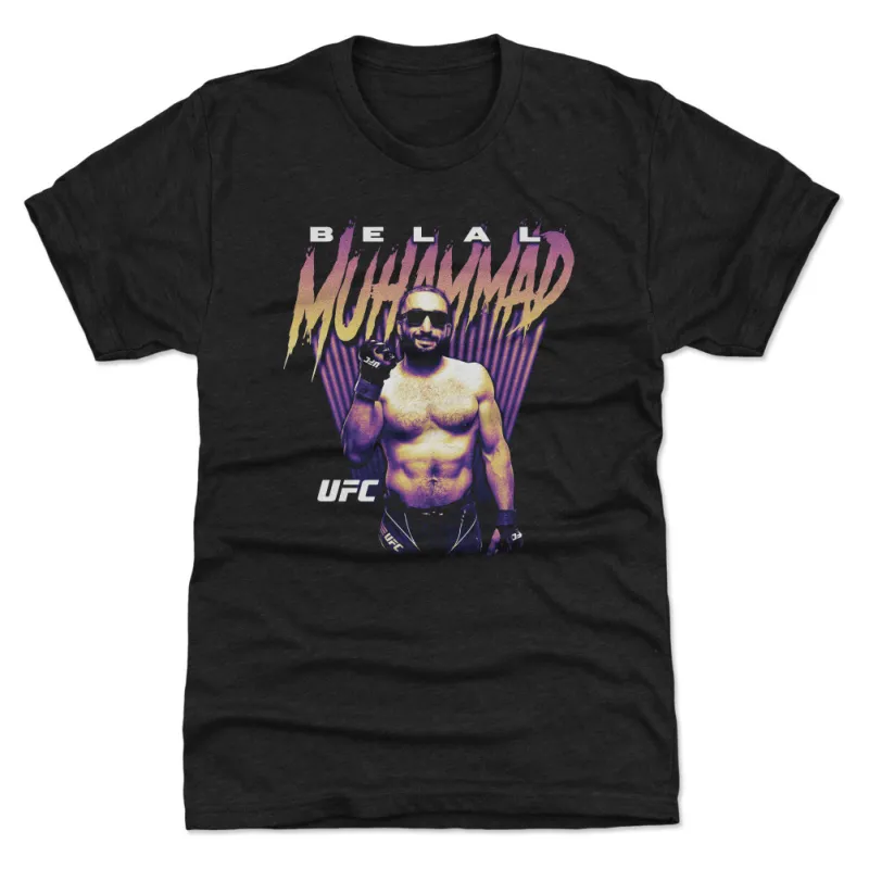 Men's 500 Level Heather Black Belal Muhammad Bitmap Premium Tri-Blend T-Shirt sold by UFC