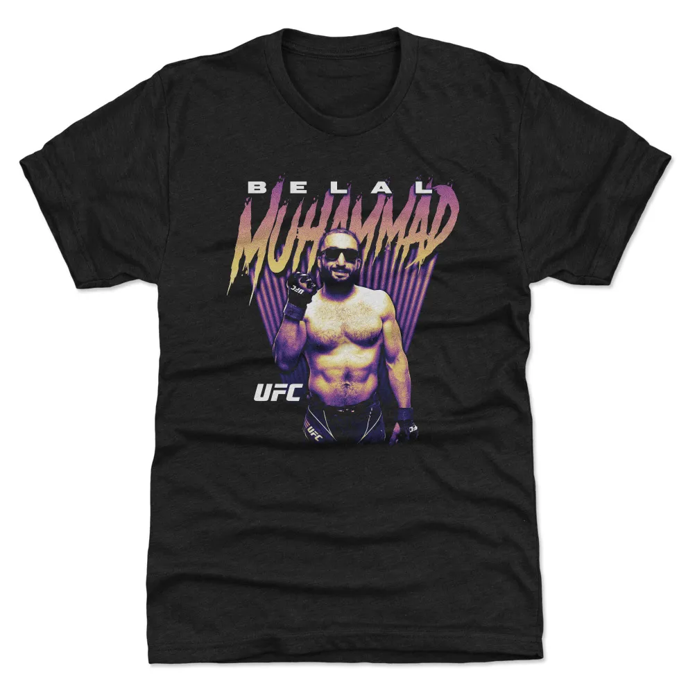 Men's 500 Level Heather Black Belal Muhammad Bitmap Premium Tri-Blend T-Shirt sold by UFC