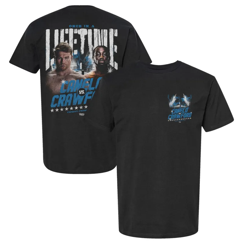 Canelo vs. Crawford Men's Black Once In A Lifetime Event T-Shirt made by UFC