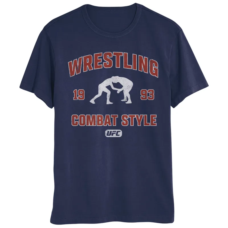 Men's Navy UFC Wrestling Combat Style T-Shirt sold by UFC