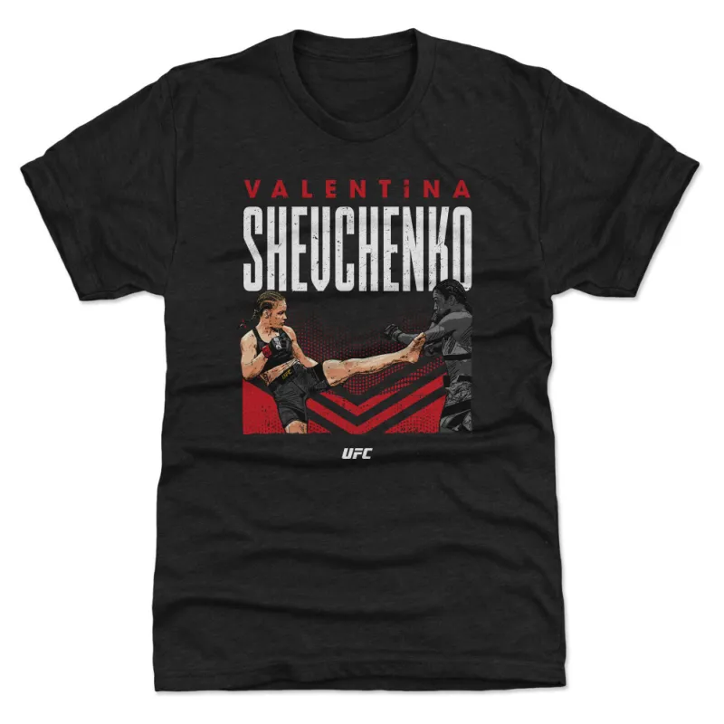 Men's 500 Level Heather Black Valentina Shevchenko Front Kick Premium Tri-Blend T-Shirt sold by UFC